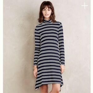 Anthropologie/Maeve Striped Turtleneck Dress